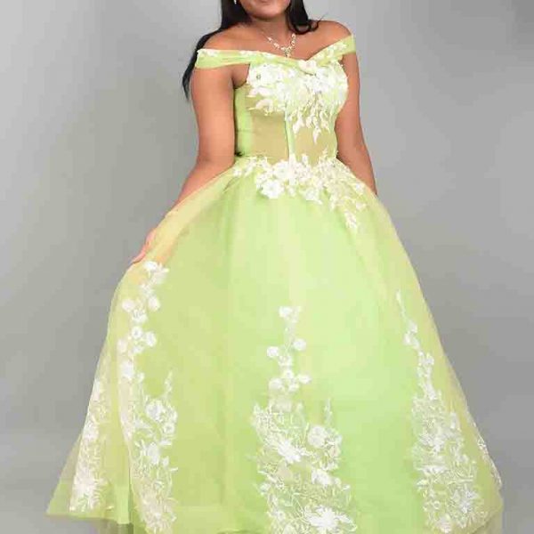 Vestido Quinceañera Verde Straple Victor Color